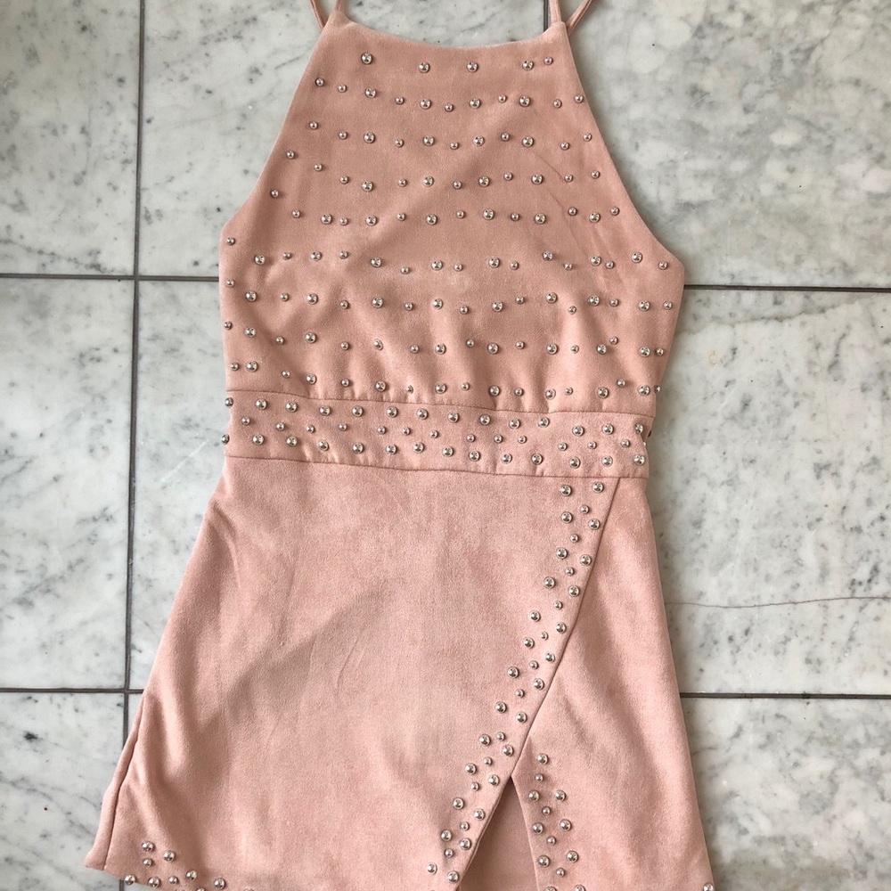 Missguided Pink Studded Romper / Dress